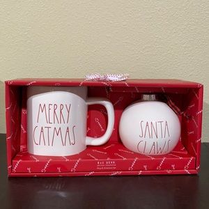 New Rae Dunn Holiday Merry Catmas Mug and Santa Claws ornament